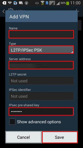 آموزش اتصال به وی پی ان L2TP بر روی آندروید