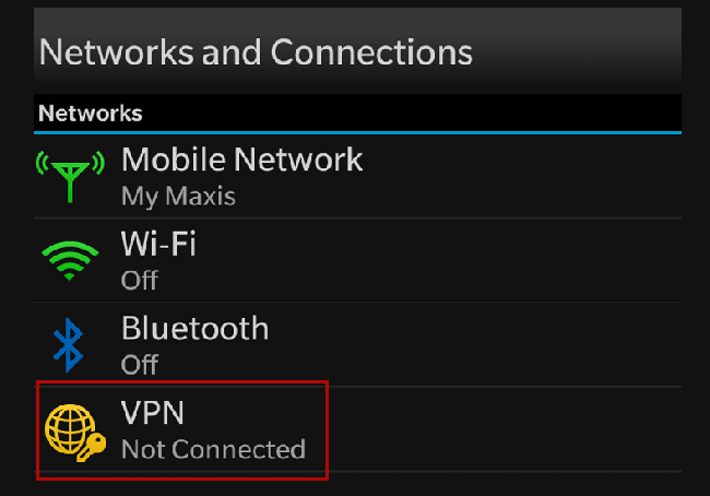تنظیم وی پی ان L2TP بر روی بلک بری