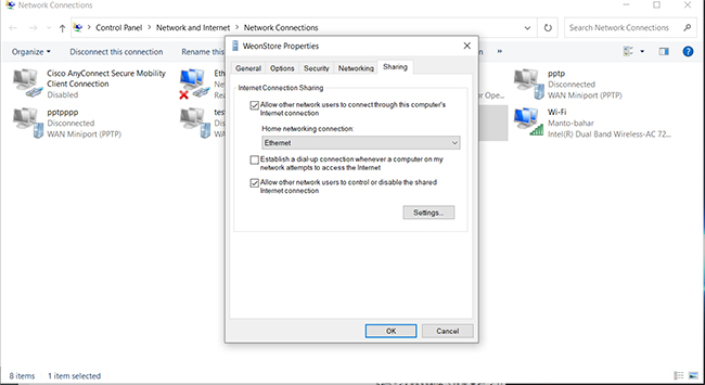 آموزش اتصال VPN ویندوز به PS4