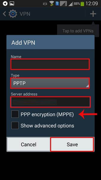 آموزش اتصال به وی پی ان PPTP بر روی آندروید